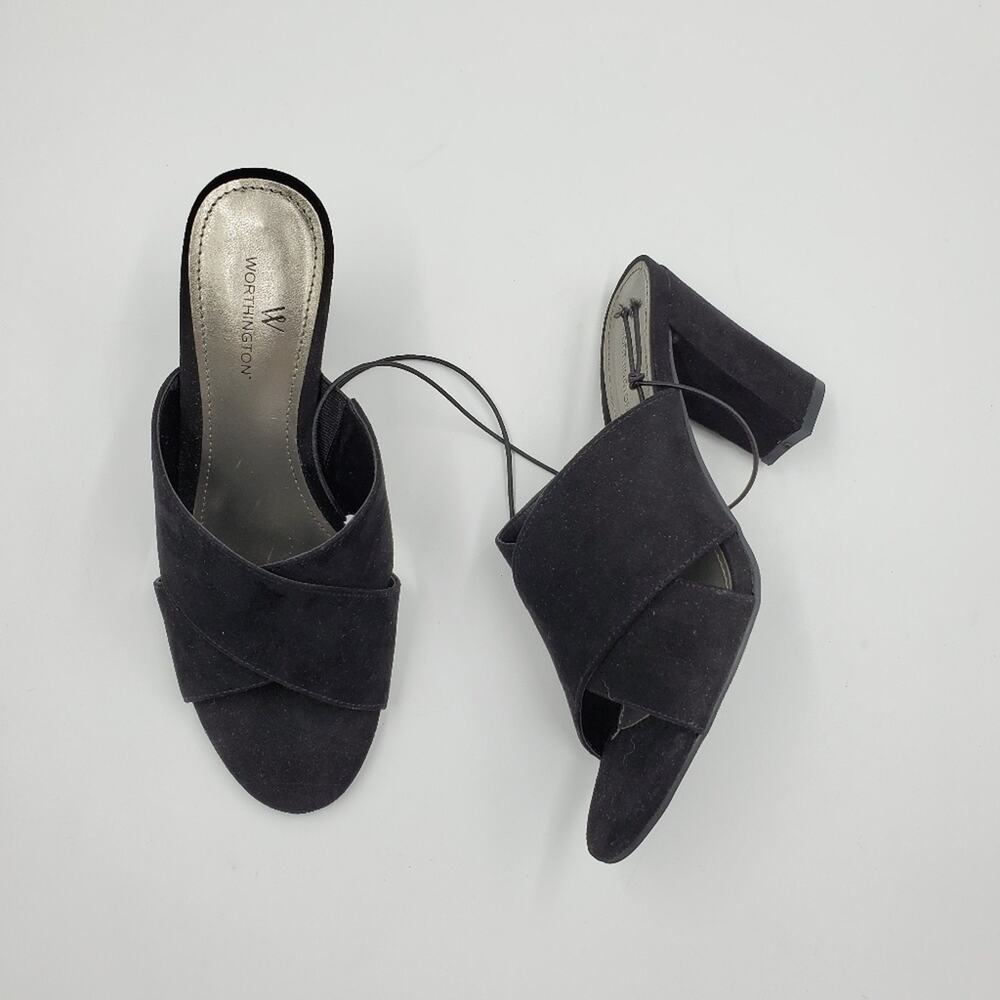 4/$25 Worthington Black Birdie Womens Mules